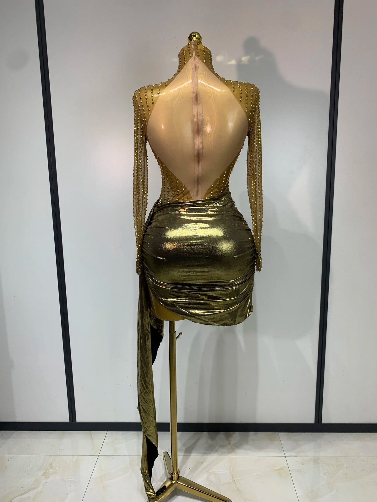 Moldavite Mesh Mini Dress