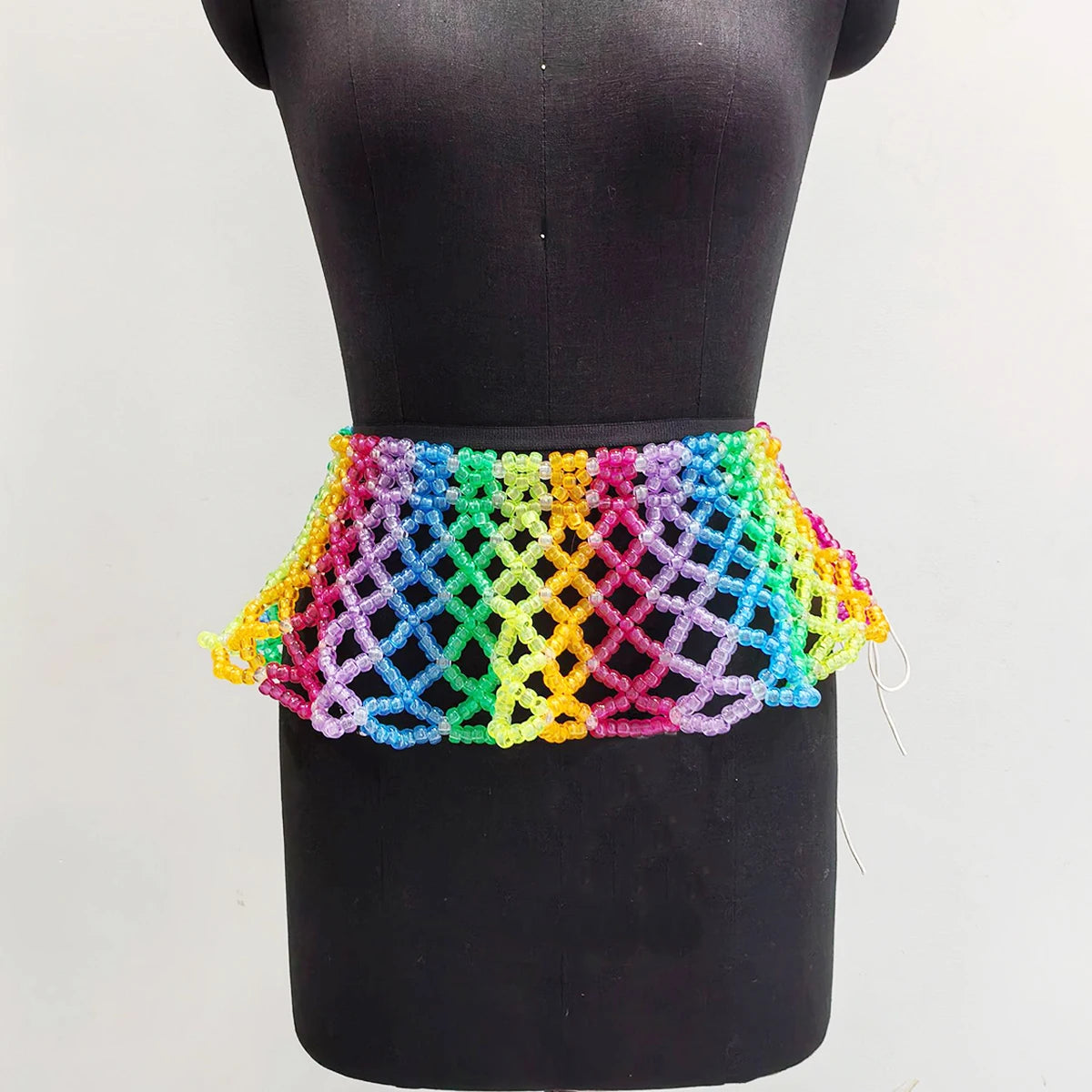 Rainbow Candy Heart Beaded Top & Skirt Set