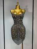 Crystal Diamond Mesh Dress