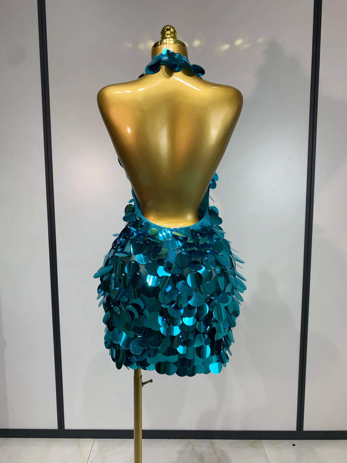 Halter Sequin Mini Dress