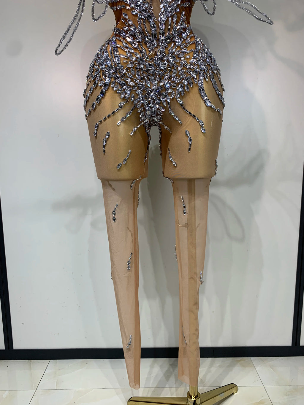 Sparkly Silver Diamond Butterfly Jumpsuit
