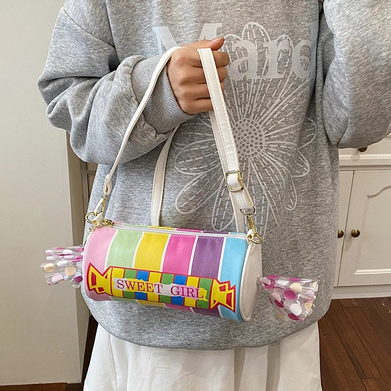 Sweet Girl Candy Striped Crossbody Bag