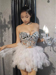 Pearl Sequin Crystal Short Tutu Dress