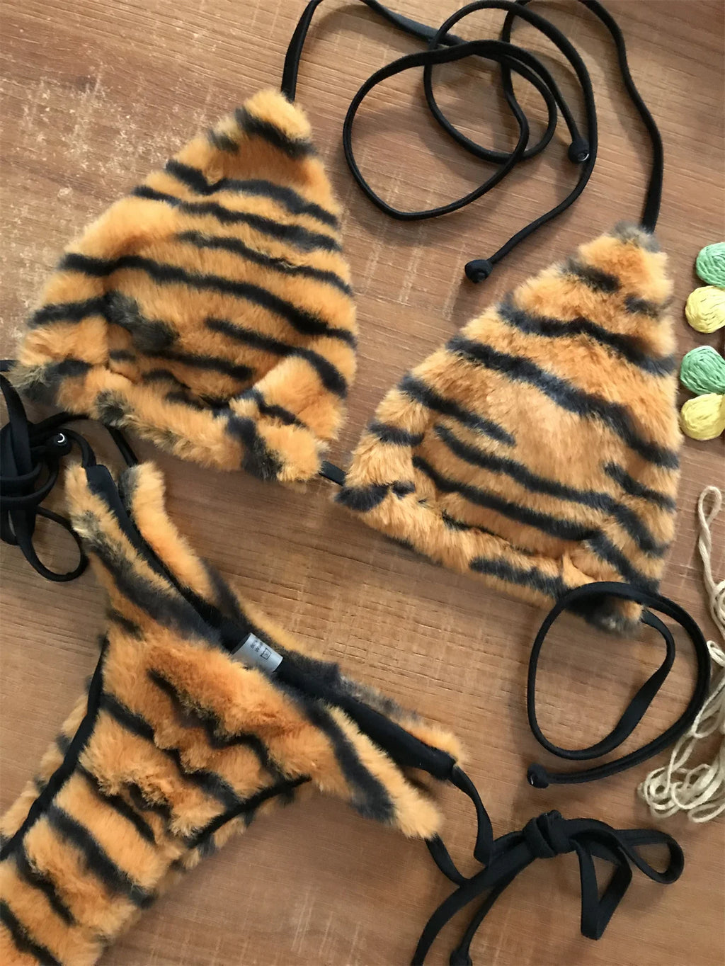 Tiger Fluffy Bikini