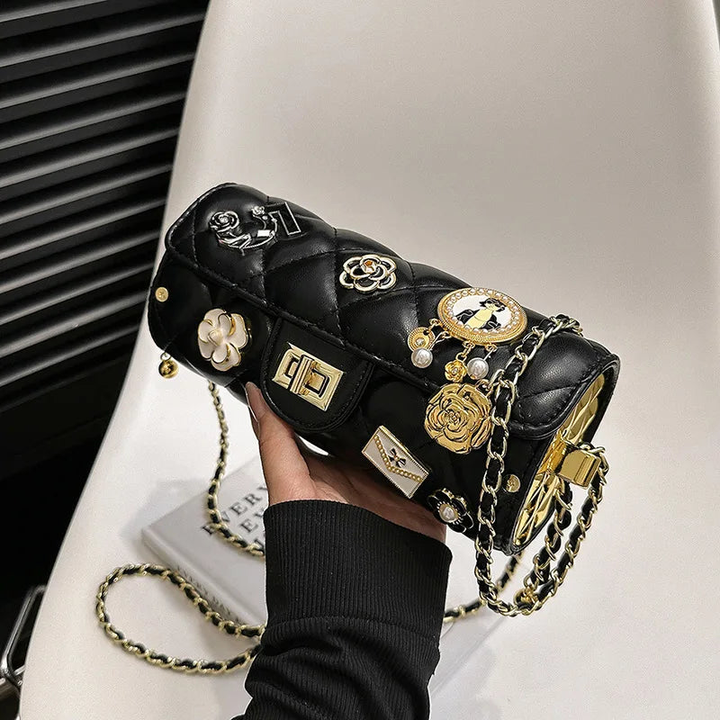 Diamond Crossbody PU Leather Bag
