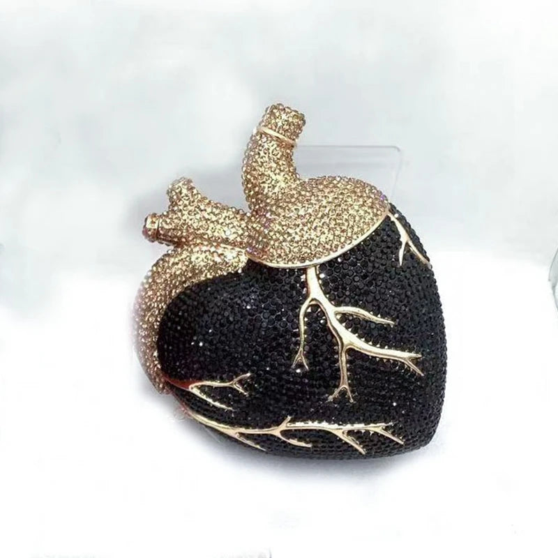 Heart Beat Rhinestone Crystal Clutch