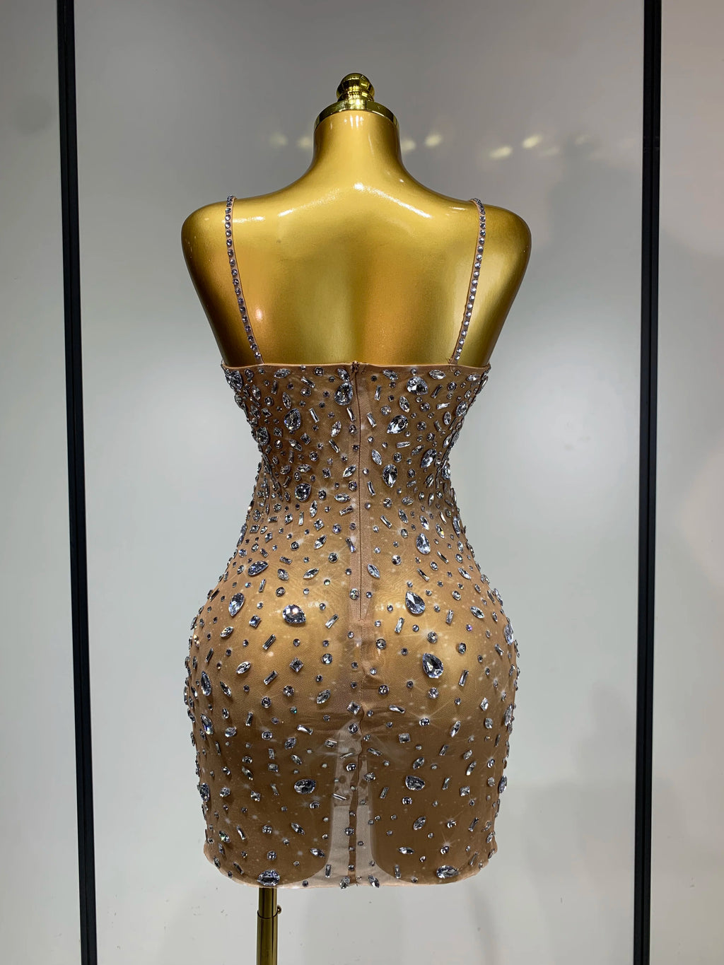 Rhinestone Mini Bodycon Dress