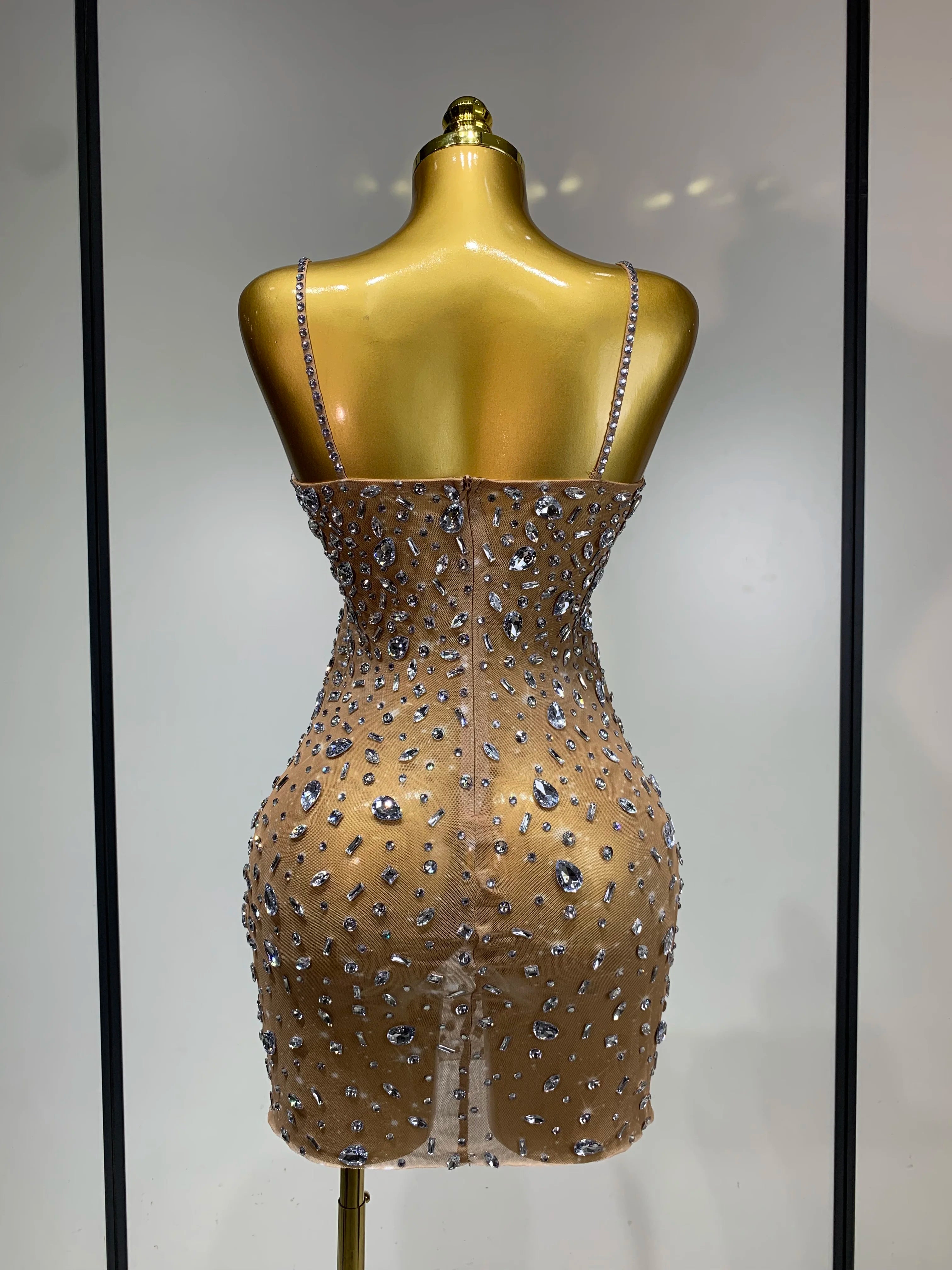 Rhinestone Mini Bodycon Dress