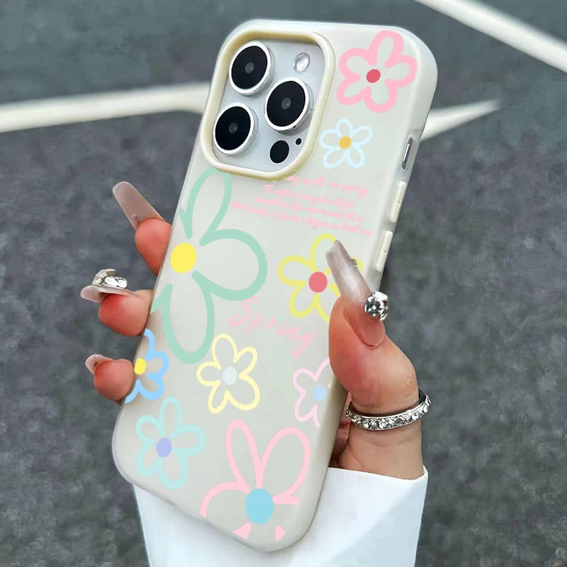 Spring Flower Pattern Jelly Silicone Phone Case