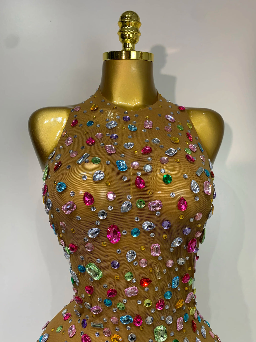 Crystal Sparkly Rhinestones Mesh Bodysuit