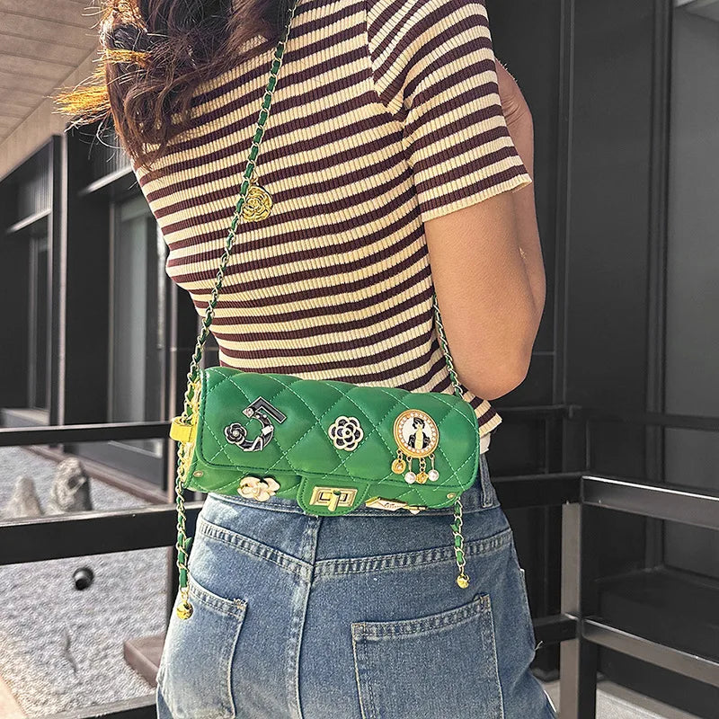 Diamond Crossbody PU Leather Bag