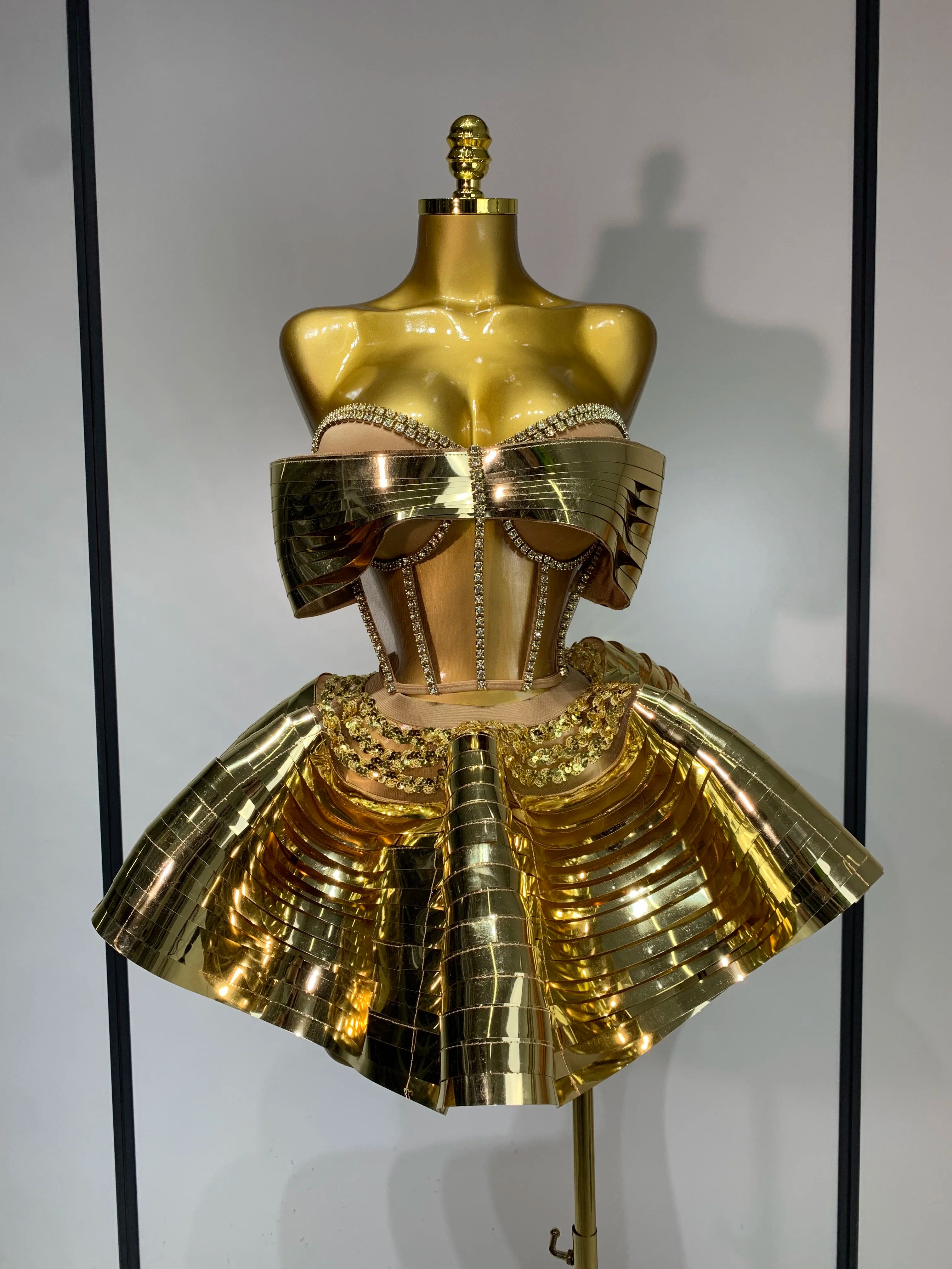 Shiny Metallic Two Piece Set