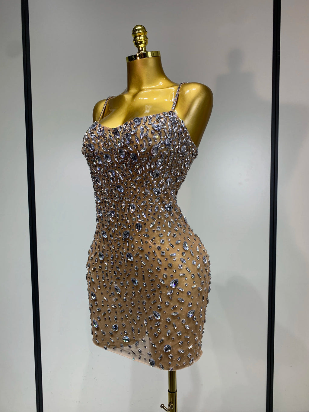Rhinestone Mini Bodycon Dress