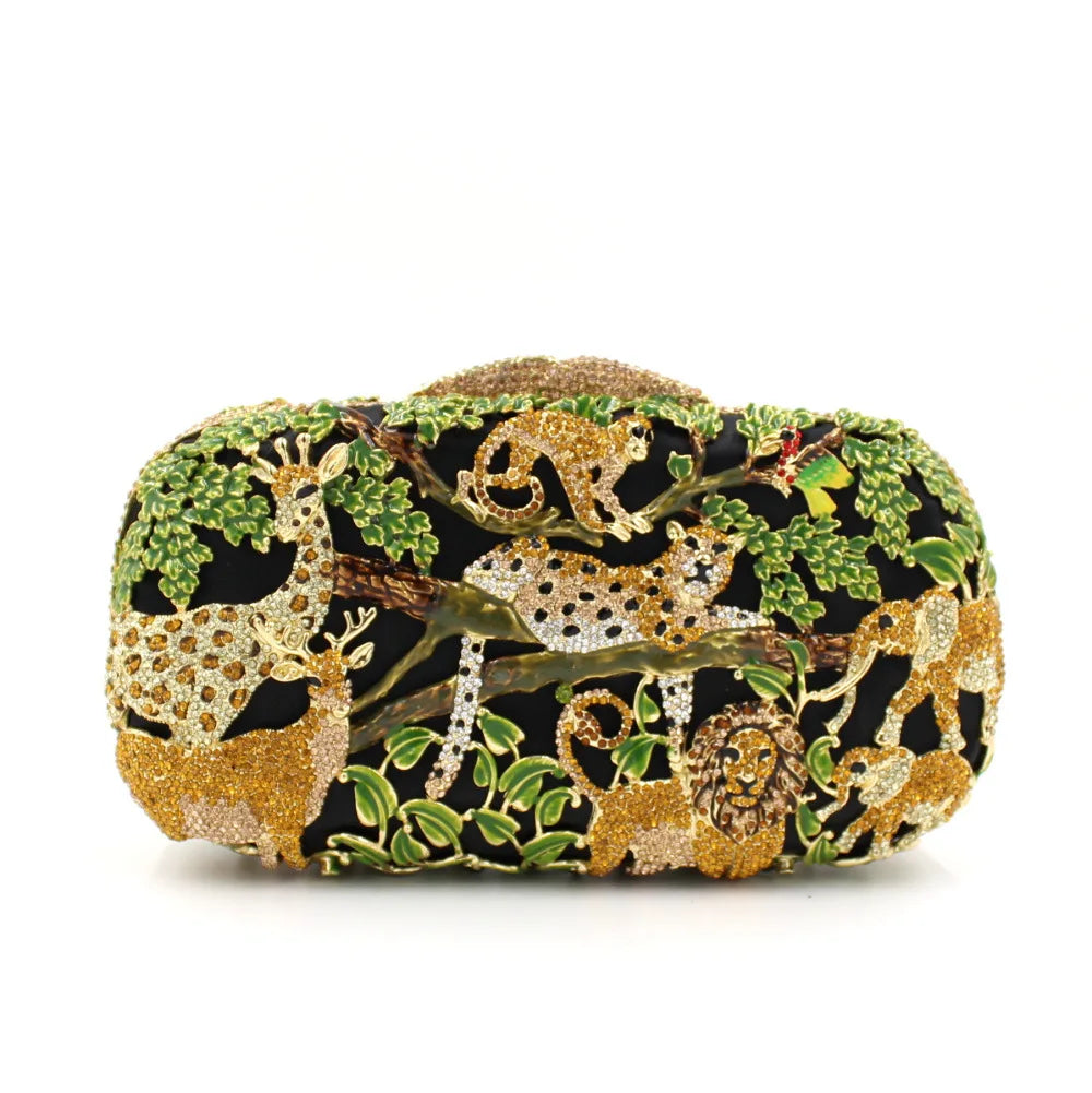 Safari Animals Crystal Clutch