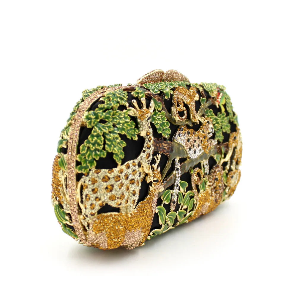Safari Animals Crystal Clutch