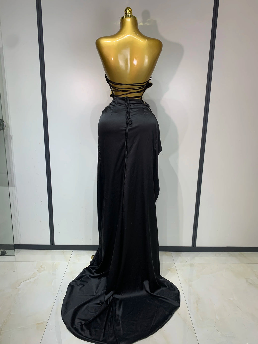 Award Winner Gold Black Dress