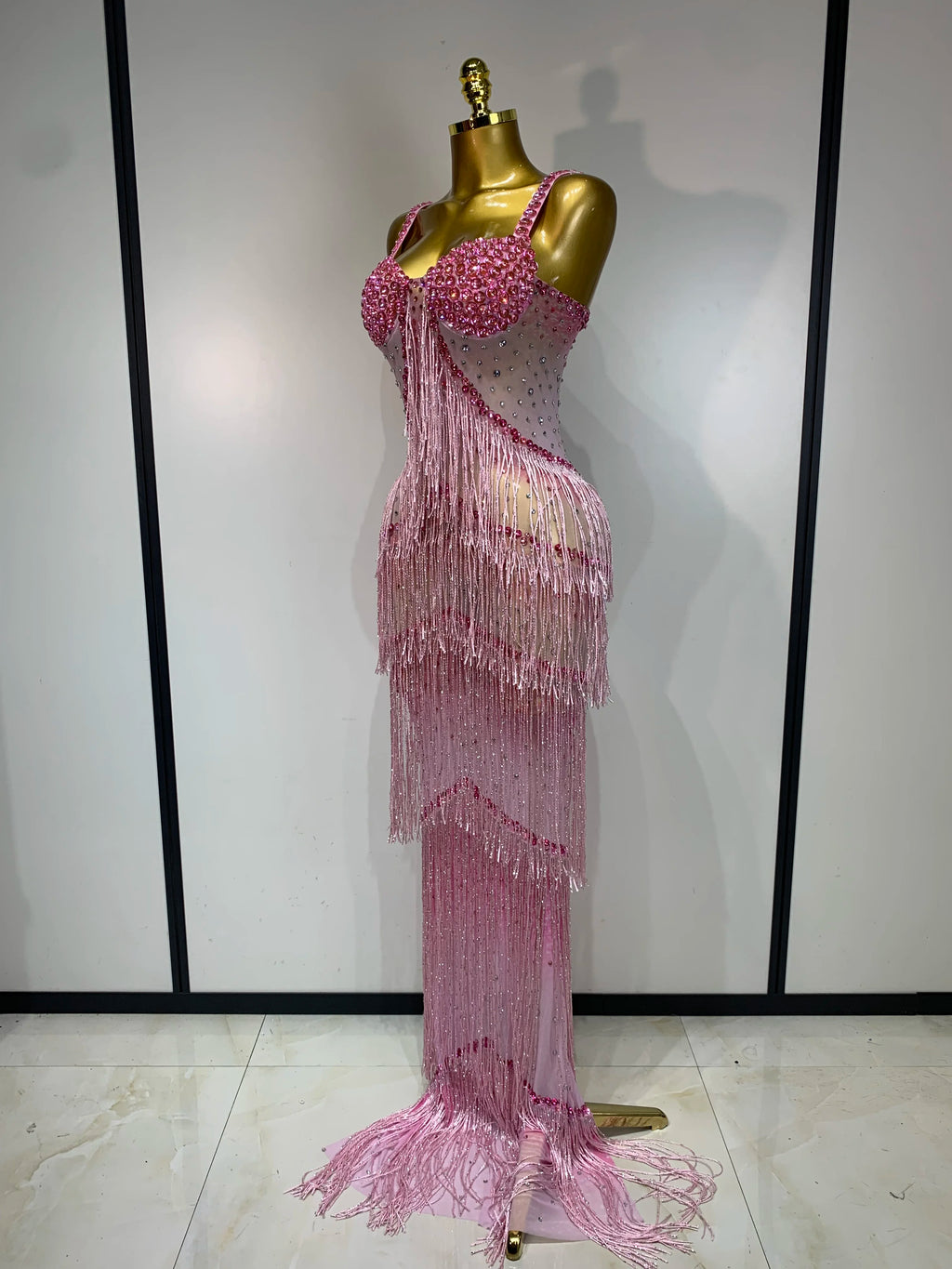 Sparkly Rhinestones Mesh Dress