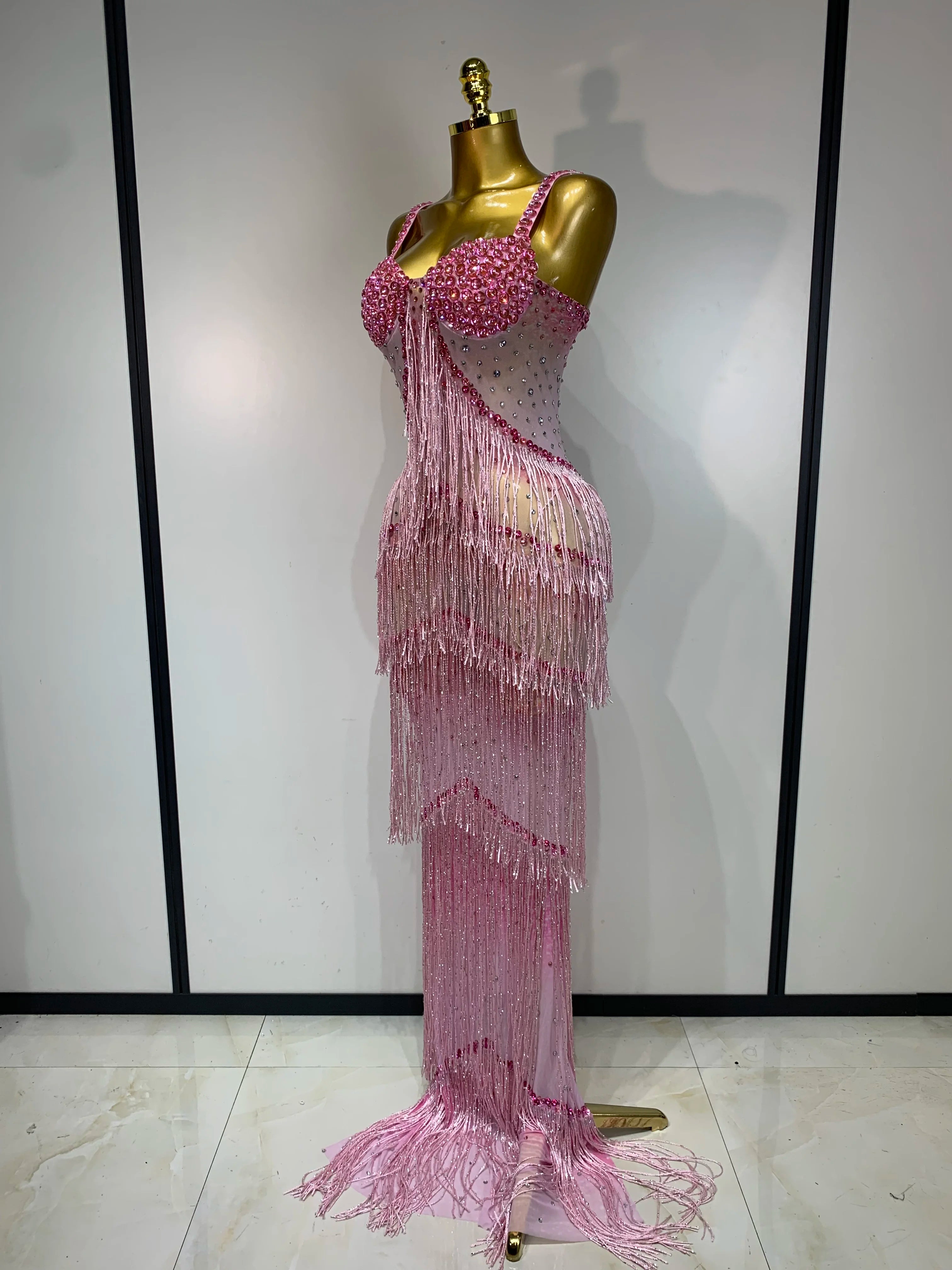 Sparkly Rhinestones Mesh Dress