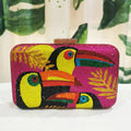 Toucan Bird Crystal Rhinestone Clutch Chain Purse