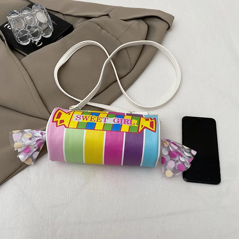 Sweet Girl Candy Striped Crossbody Bag