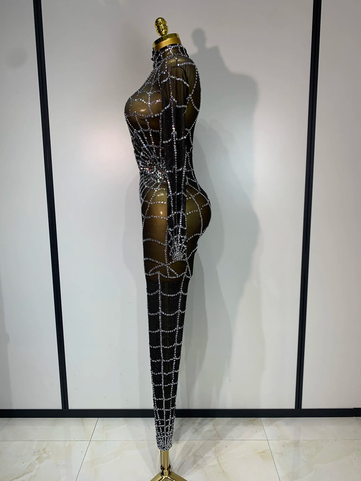 Spider Web Halloween Long Sleeve Jumpsuit