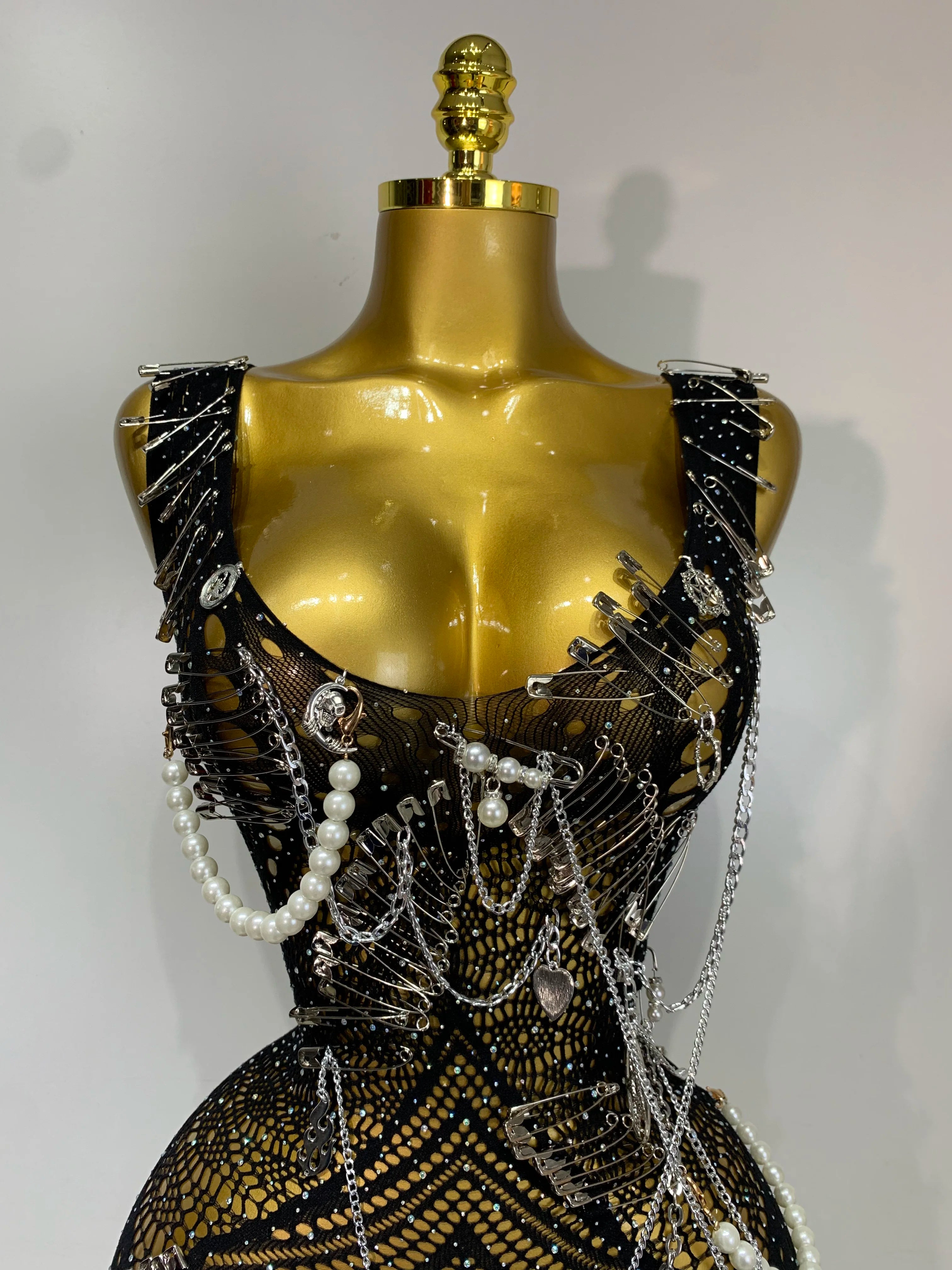Rockstar Chain Mesh Romper
