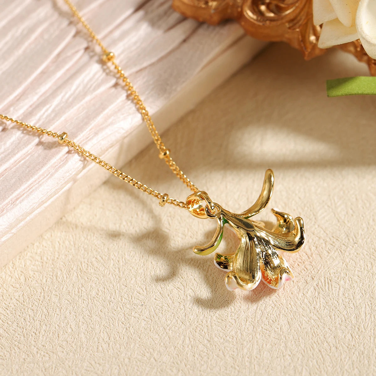 Lily Flower Pendant Necklace
