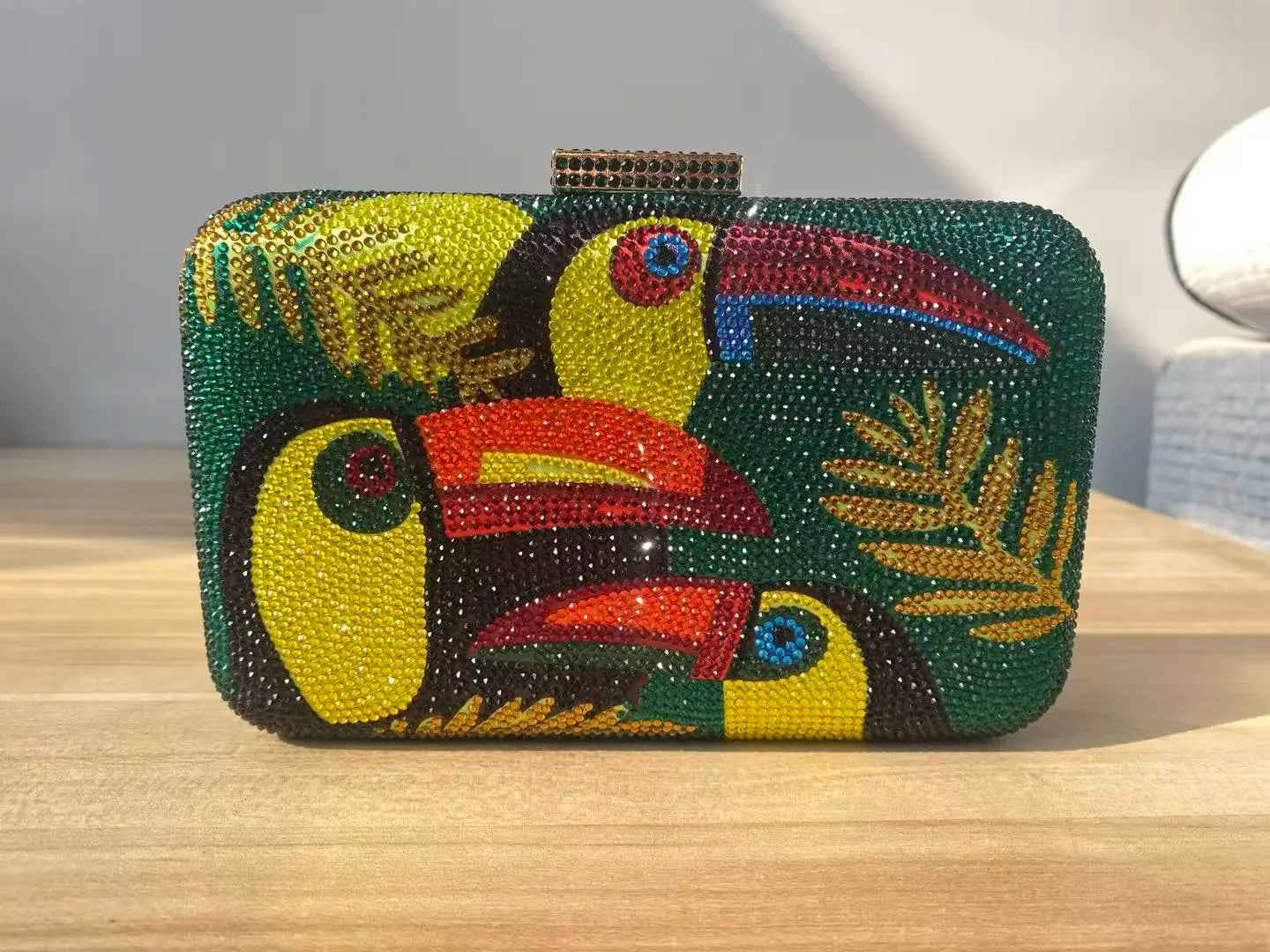Toucan Bird Crystal Clutch
