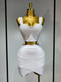 Bandage Corset Two Pieces Skirt Set