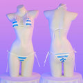 Stripe Leather Bikini Set