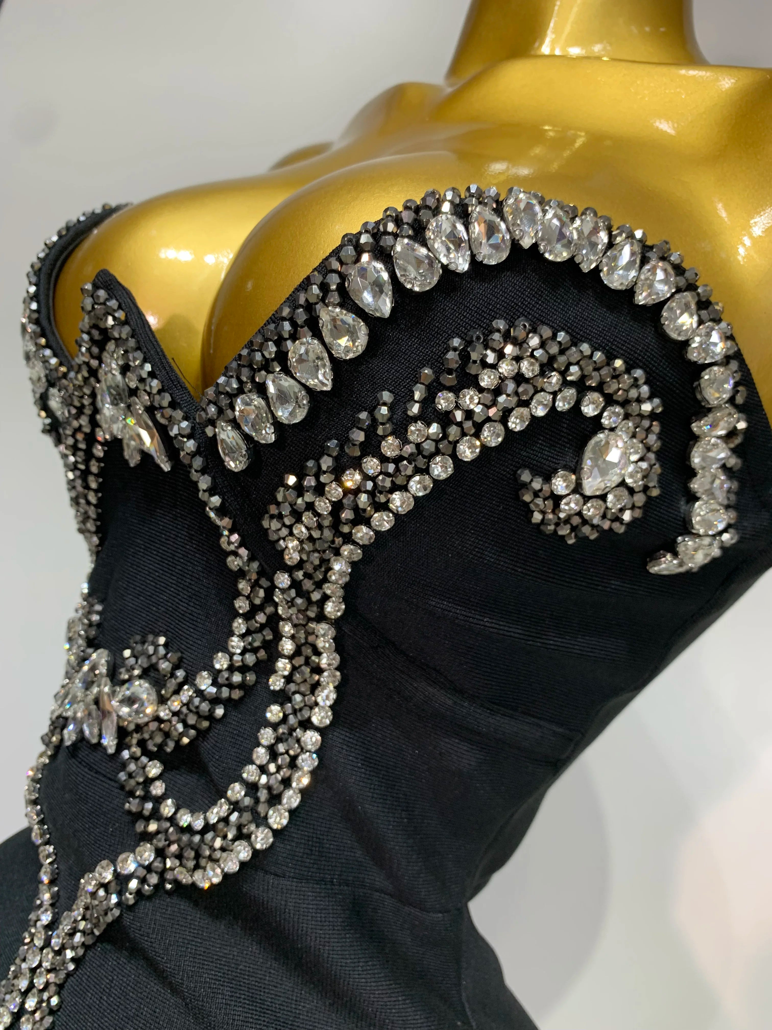 Black Rhinestone Dress