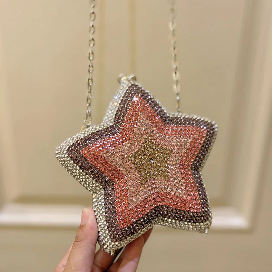 Star Rhinestone Crystal Clutch