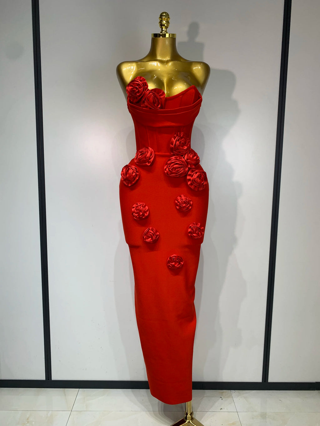 Rose Flower Corset Tube Dress