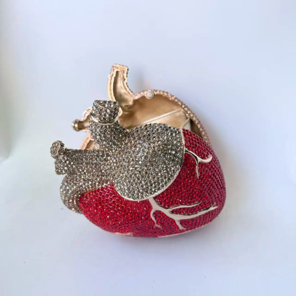 Heart Beat Rhinestone Crystal Clutch