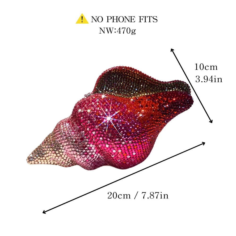 Crystal Conch Clutch Bag