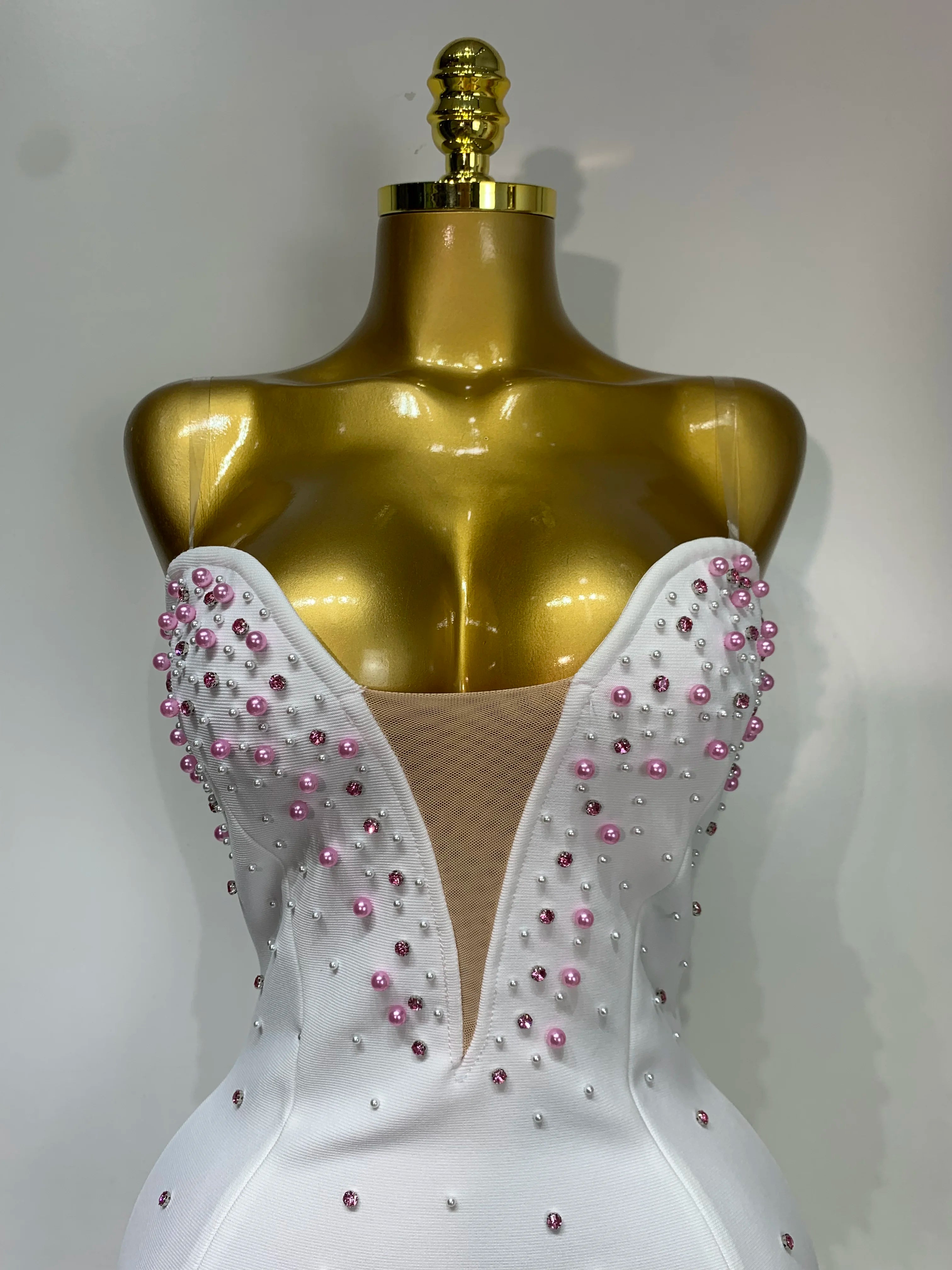 Pink Pearls Feather Dress