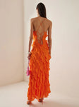 Orange Ruffle Dress