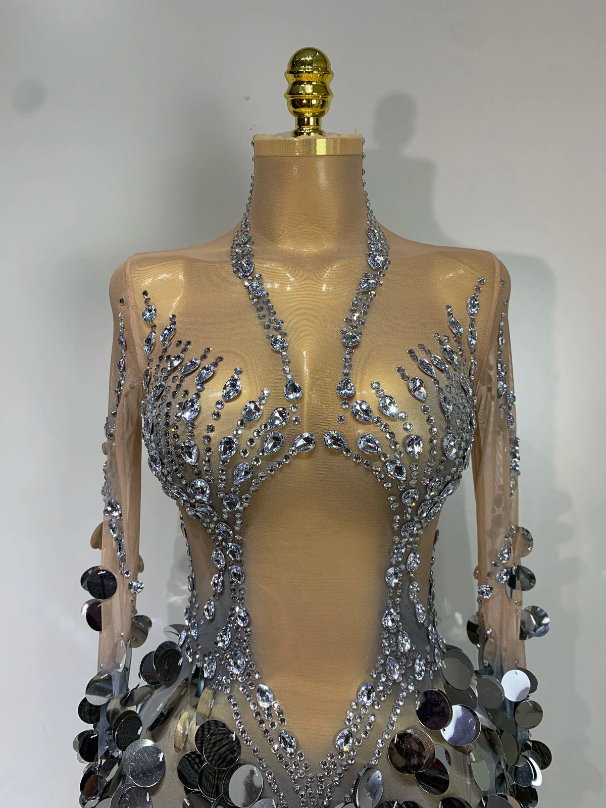 Silver Sequins Diamonds Dress