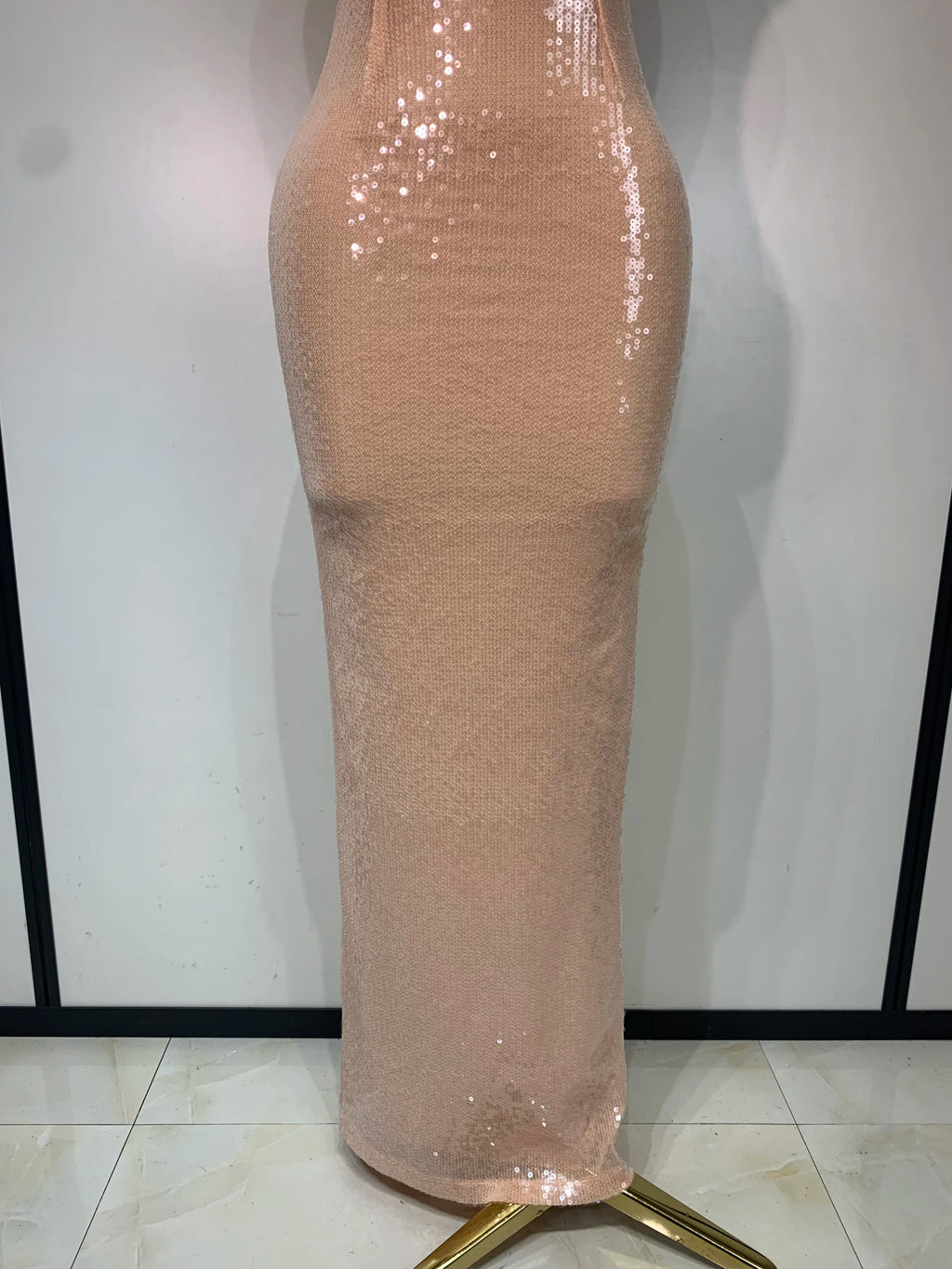 Nude Mermaid Sequin Dress
