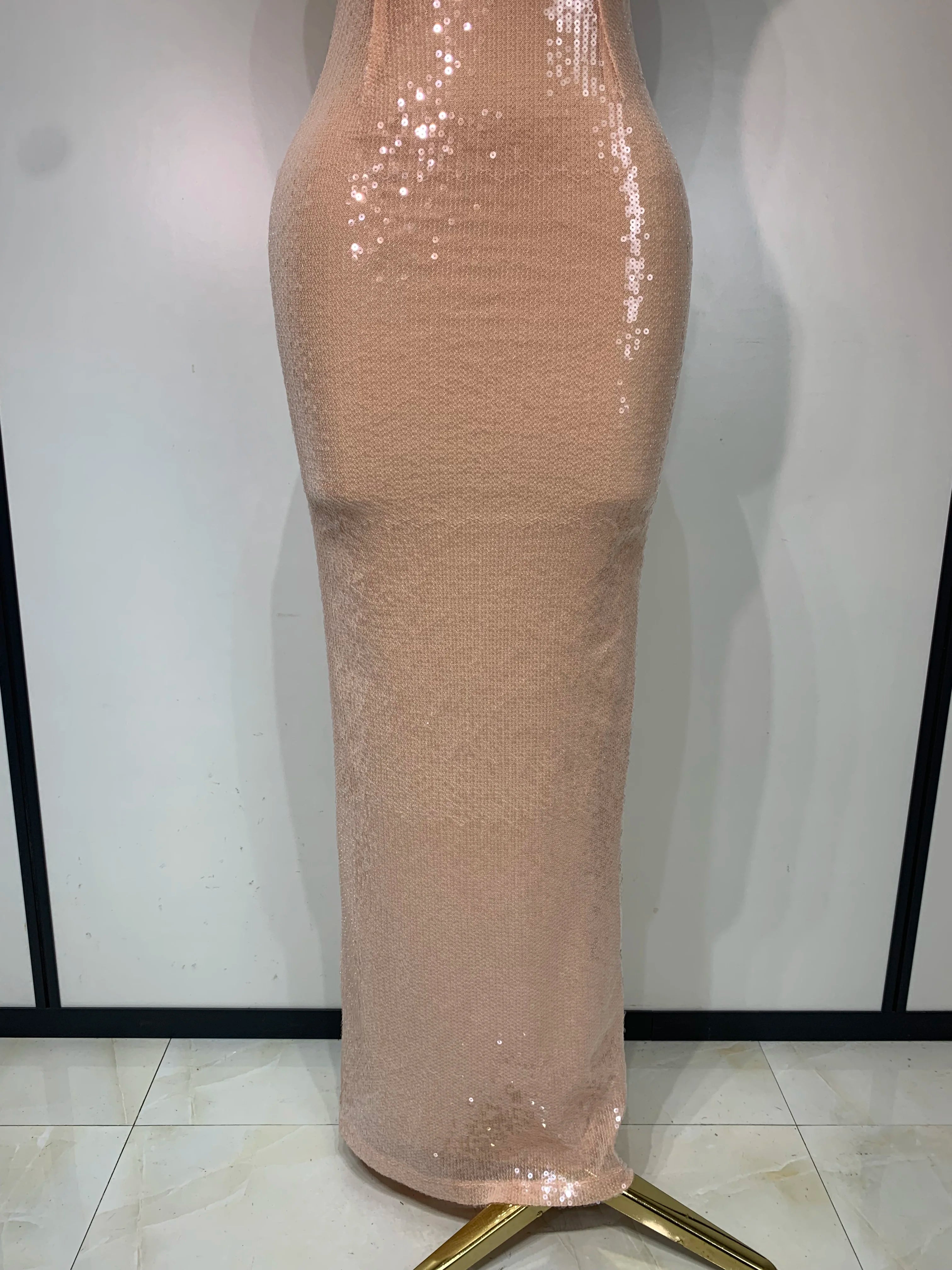 Nude Mermaid Sequin Dress