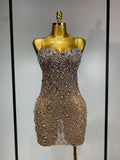 Rhinestone Mini Bodycon Dress
