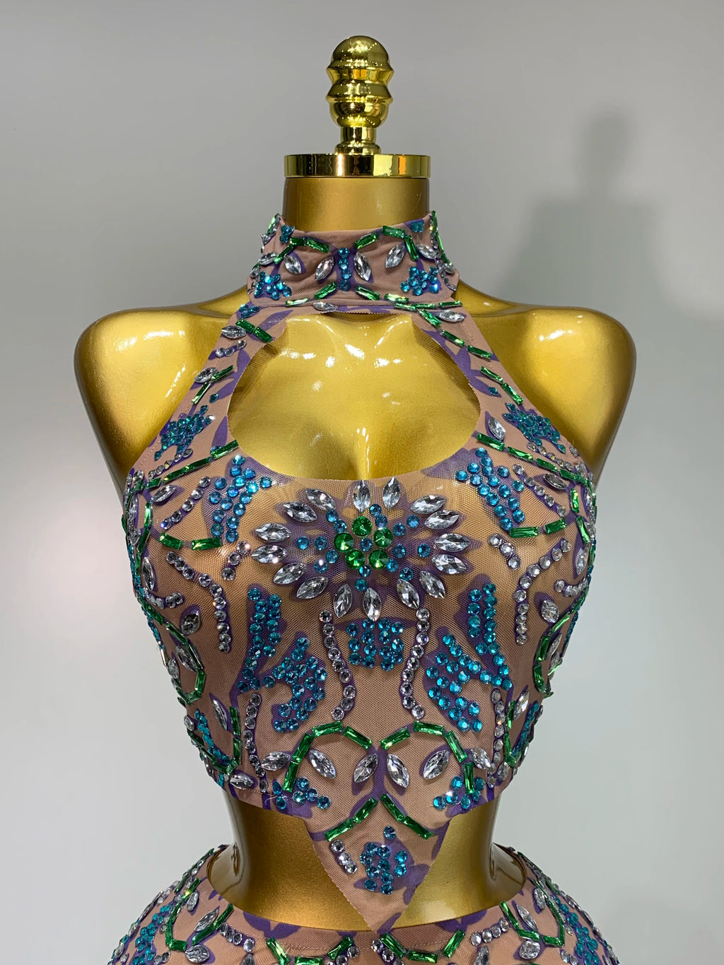 Crystal Garden Halter Two Piece Skirt Set