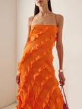 Orange Ruffle Dress