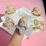 Cubic Zirconia Heart Icy Rings