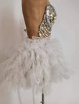 Pearl Sequin Crystal Short Tutu Dress