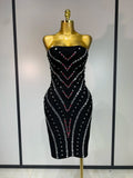 Luxury Diamonds Black Tube Dress