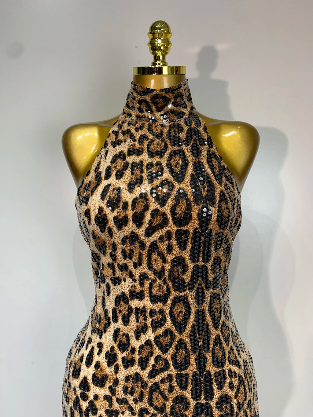 Leopard Sequin Maxi Dress