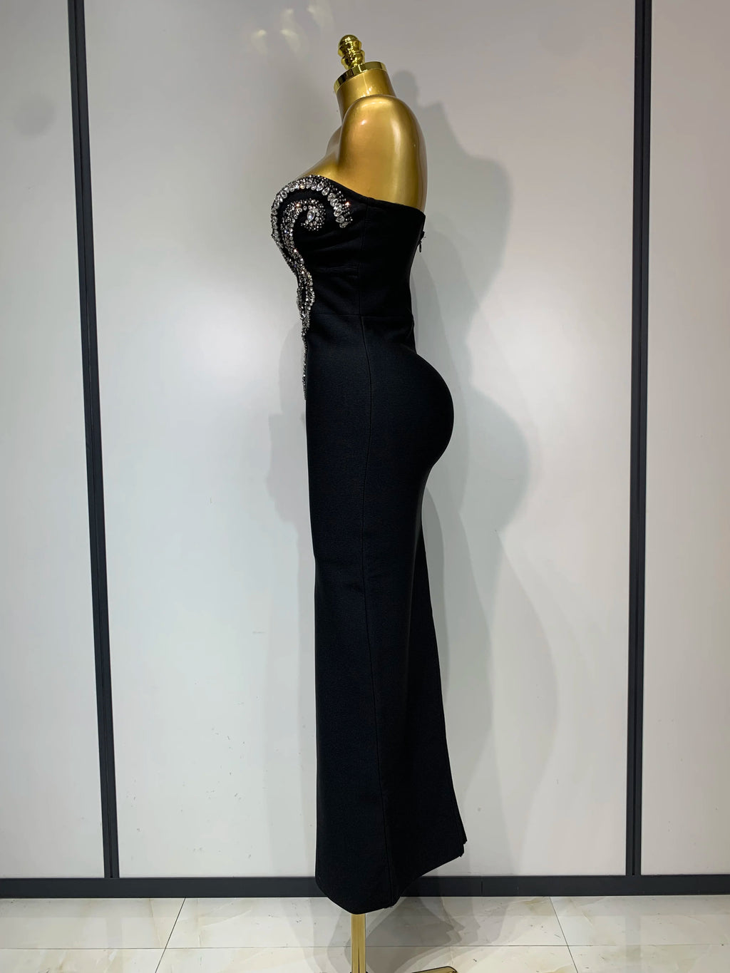 Black Rhinestone Dress
