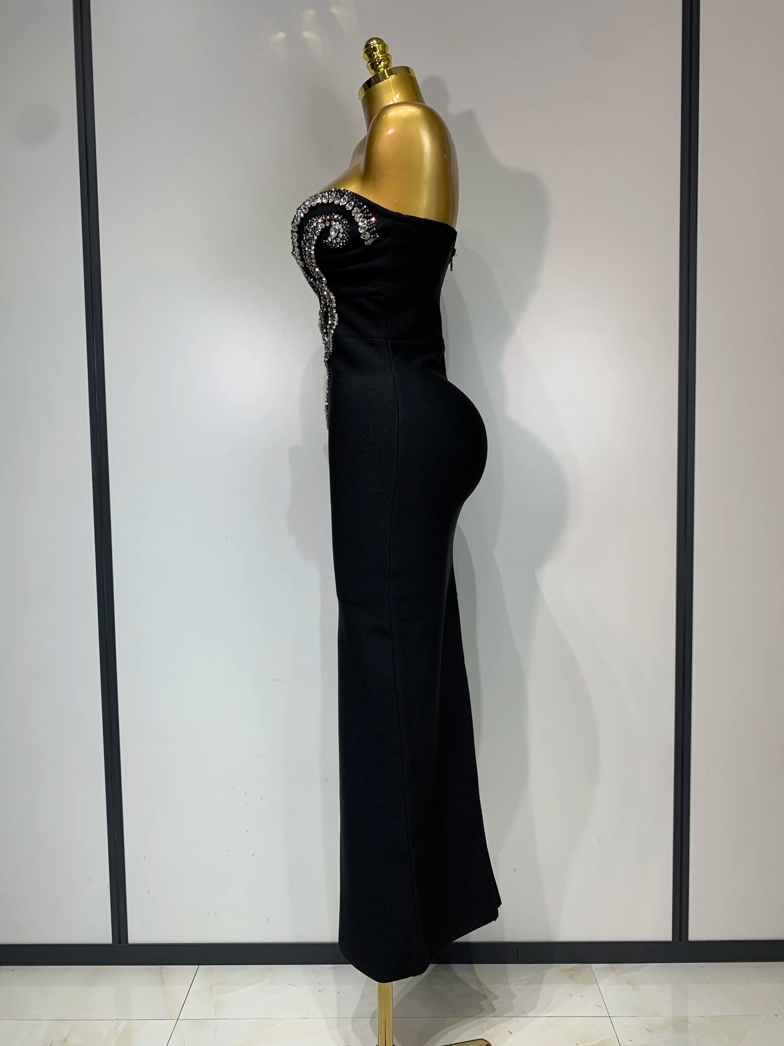 Black Rhinestone Dress