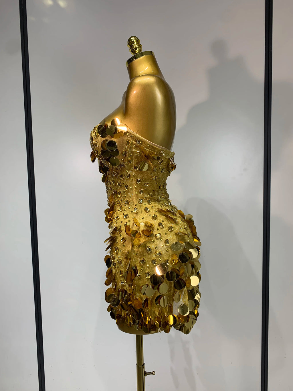 Sun Goddess Gold Sequin Dress
